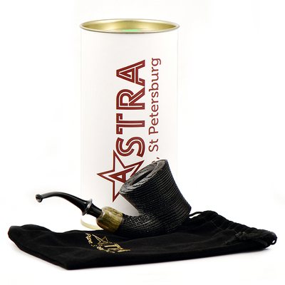 Курительная трубка Astra - Aurora Morta 215 - Poker bent Black Blast, без фильтра