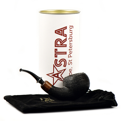 Курительная трубка Astra - Aurora Morta 255 - Tomato bent Black Blast, без фильтра