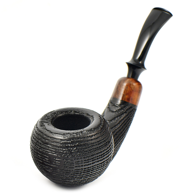 Курительная трубка Astra - Aurora Morta 255 - Tomato bent Black Blast, без фильтра