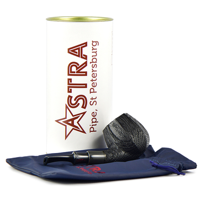 Курительная трубка Astra Nova Morta - Apple Bent Faceted Black Blast - 245, без фильтра