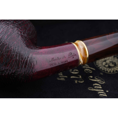 Курительная трубка Mastro de Paja Pettinata Classica с цветным кольцом, без фильтра M451-2