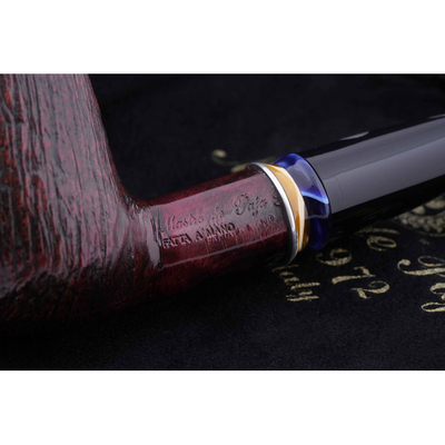 Курительная трубка Mastro de Paja Pettinata Classica с цветным кольцом, без фильтра M451-4
