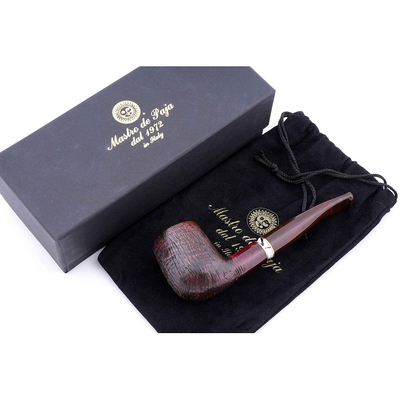 Курительная трубка Mastro de Paja Pettinata Classica с цветным кольцом, без фильтра M451-6