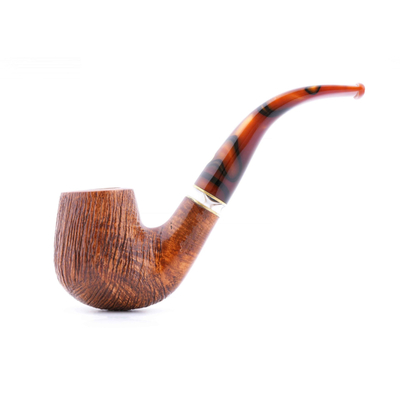 Курительная трубка Mastro de Paja Pettinata Classica с цветным кольцом, без фильтра M451-7