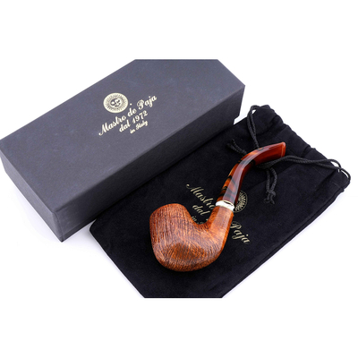 Курительная трубка Mastro de Paja Pettinata Classica с цветным кольцом, без фильтра M451-7