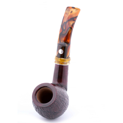 Курительная трубка Mastro de Paja Pettinata Classica с цветным кольцом, без фильтра M451-8