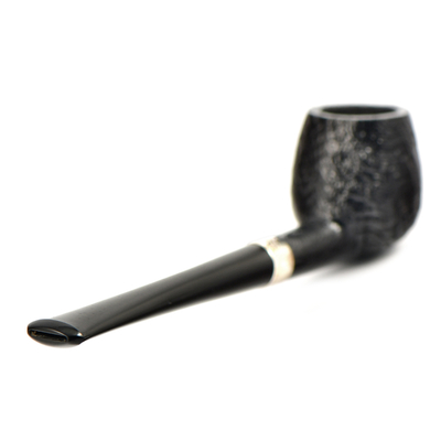 Курительная трубка Peterson - Junior - SandBlast - Silver Mounted - Canted Apple, без фильтра