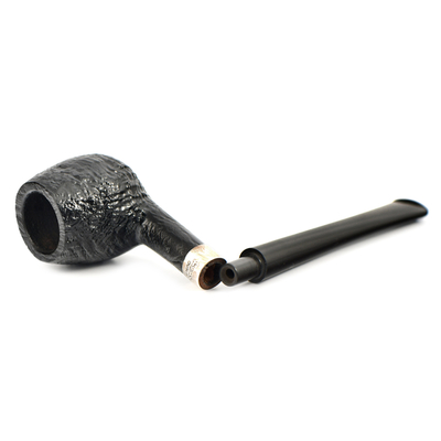 Курительная трубка Peterson - Junior - SandBlast - Silver Mounted - Canted Apple, без фильтра