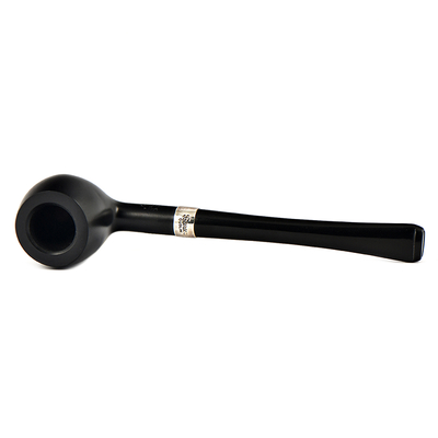 Курительная трубка Peterson Junior Ebony - Silver Mounted - Straight Apple, без фильтра