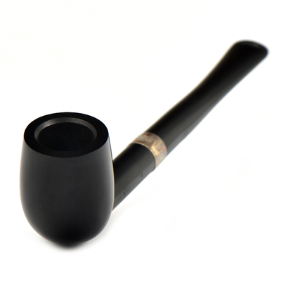 Курительная трубка Peterson Junior Ebony Silver Mounted Straight Billiard, без фильтра