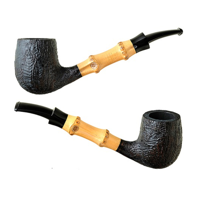 Курительная трубка Tsuge Bamboo Half Bent Sandblast, без фильтра