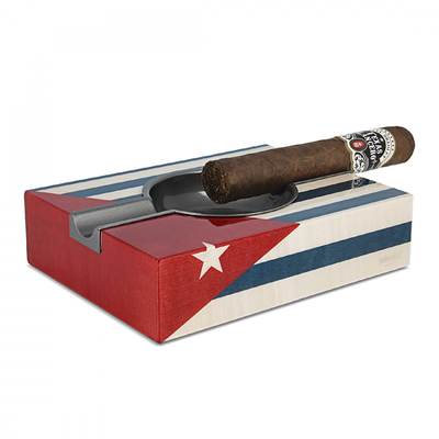 Пепельница из дерева Adorini Cuba под 2 сигары, кубинский флаг 16163
