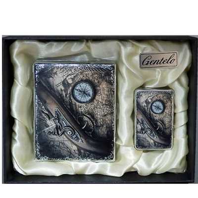 Подарочный набор Подарочный набор портсигар с зажигалкой Gentelo 3-4117