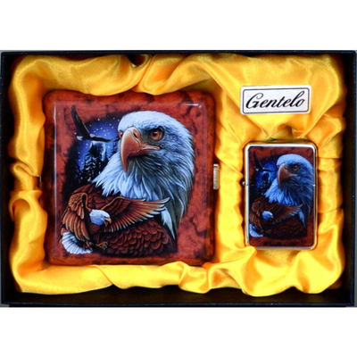 Подарочный набор Подарочный набор портсигар с зажигалкой Gentelo Орёл-3 7-1002