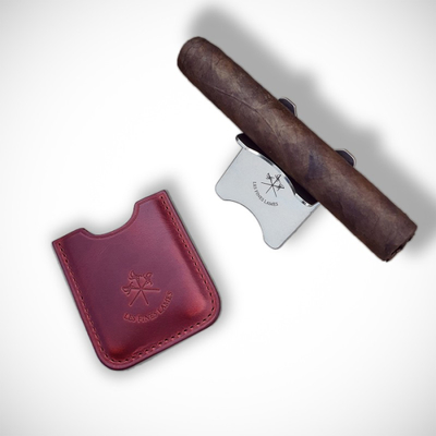 Подставка под сигару Le Petit - Cherry Red Leather Cigar Stand (Красная)