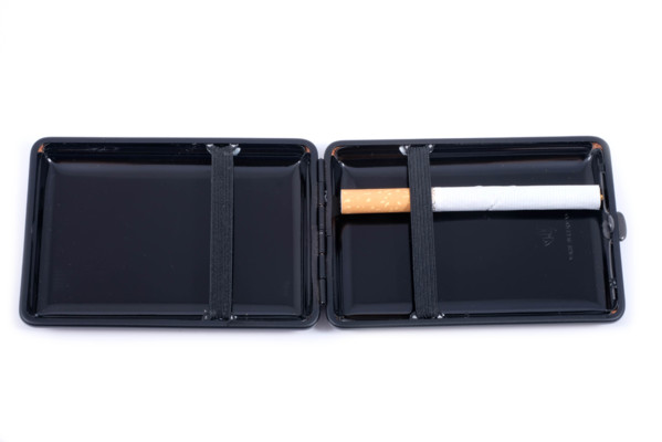 Портсигар Stoll на 14 сигарет, Экокожа, Черный C15-1