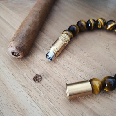 Пробойник-браслет для сигар Le Petit, Brass, Tiger Eye