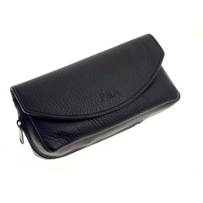Сумка P&A для трубки и табака, натуральная кожа, черная P315-Black