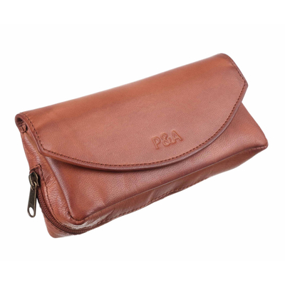 Сумка P&A для трубки и табака, натуральная кожа P315-Cognac