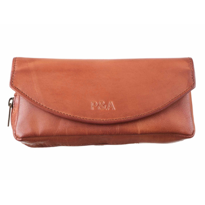 Сумка P&A для трубки и табака, натуральная кожа P315-Cognac