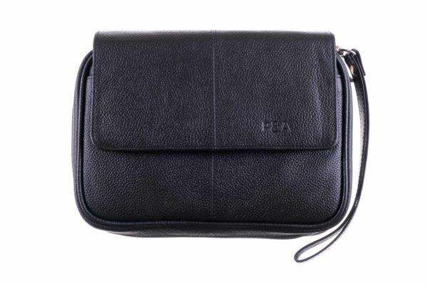 Сумка P&A для 4 трубок и табака, натуральная кожа, подарочная упаковка 418-Black