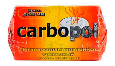 Уголь для кальяна Carbopol 50мм. 6 шт.