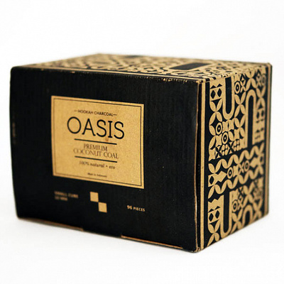 Уголь для кальяна OASIS (22mm) - 1KG - 96 BRICKS