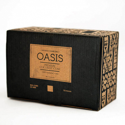 Уголь для кальяна OASIS (25mm) - 1KG - 72 BRICKS