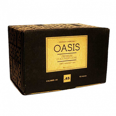 Уголь для кальяна OASIS (45mm) - 1KG - 12 BRICKS