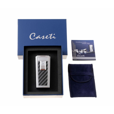 Зажигалка Caseti сигарная, турбо (тройное пламя), карбон CA439-1