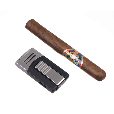 Зажигалка Caseti сигарная, турбо, черно-серебристая CA436-4