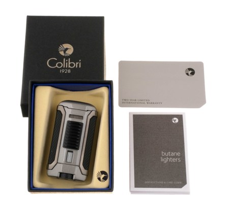 Зажигалка сигарная Colibri Apex, серый металлик LI410T2