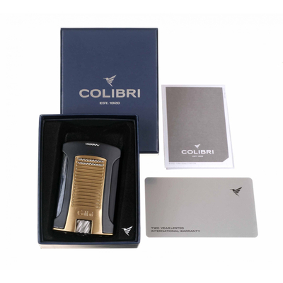 Зажигалка сигарная Colibri Daytona, Черная- золото LI770T16