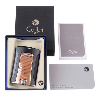 Зажигалка сигарная Colibri Daytona, черная-розовое золото LI770T17