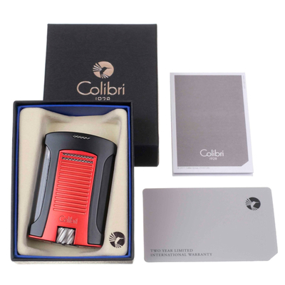 Зажигалка сигарная Colibri Daytona, черно-красная LI770T12