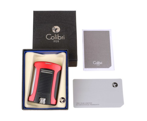 Зажигалка сигарная Colibri Daytona, красно-черная LI770T4