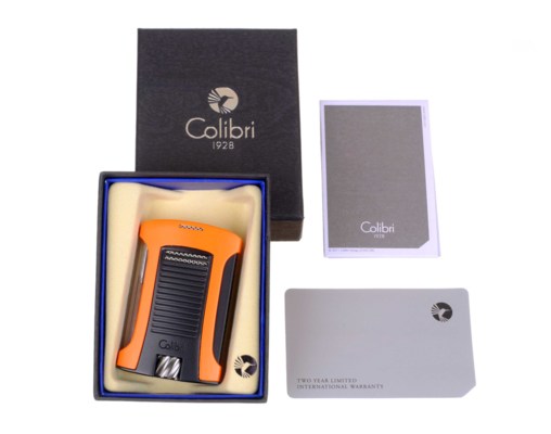 Зажигалка сигарная Colibri Daytona, оранжево-черная LI770T8