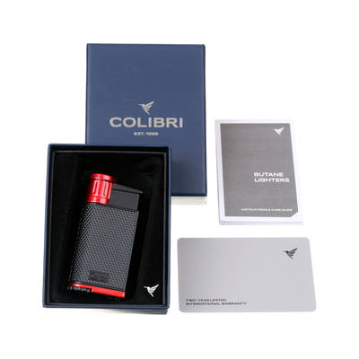 Зажигалка сигарная Colibri Evo, черно-красная LI520C2