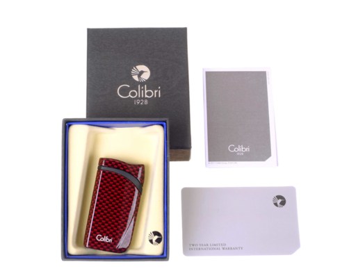 Зажигалка сигарная Colibri Falcon, красный карбон LI310T7