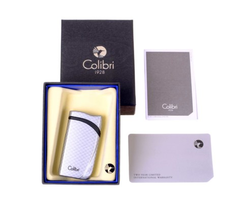 Зажигалка сигарная Colibri Falcon, серебристый карбон LI310T6