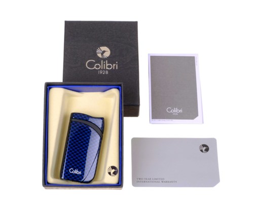 Зажигалка сигарная Colibri Falcon, синий карбон LI310T8