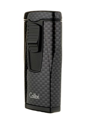 Зажигалка сигарная Colibri Monaco (тройное пламя), черный карбон LI880T10