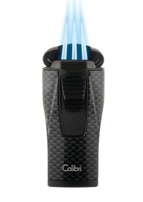 Зажигалка сигарная Colibri Monaco (тройное пламя), черный карбон LI880T10