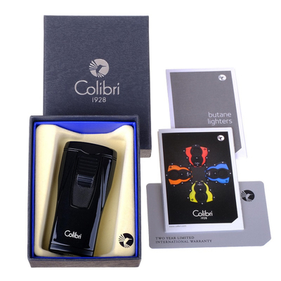 Зажигалка сигарная Colibri Monaco (тройное пламя), черный металлик LI880T5