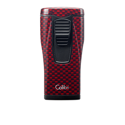 Зажигалка сигарная Colibri Monaco (тройное пламя), красный карбон LI880T12