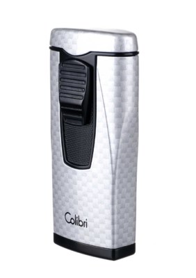 Зажигалка сигарная Colibri Monaco (тройное пламя), серебристый карбон LI880T11