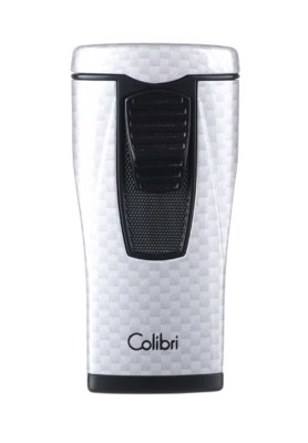 Зажигалка сигарная Colibri Monaco (тройное пламя), серебристый карбон LI880T11