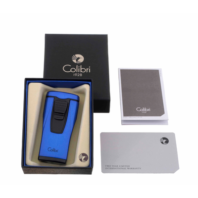 Зажигалка сигарная Colibri Monaco (тройное пламя), синий металлик LI880T8