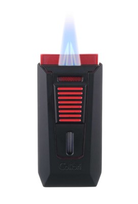 Зажигалка сигарная Colibri Slide (двойное пламя), черно-красная LI850T14