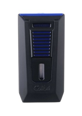 Зажигалка сигарная Colibri Slide (двойное пламя), черно-синяя LI850T15